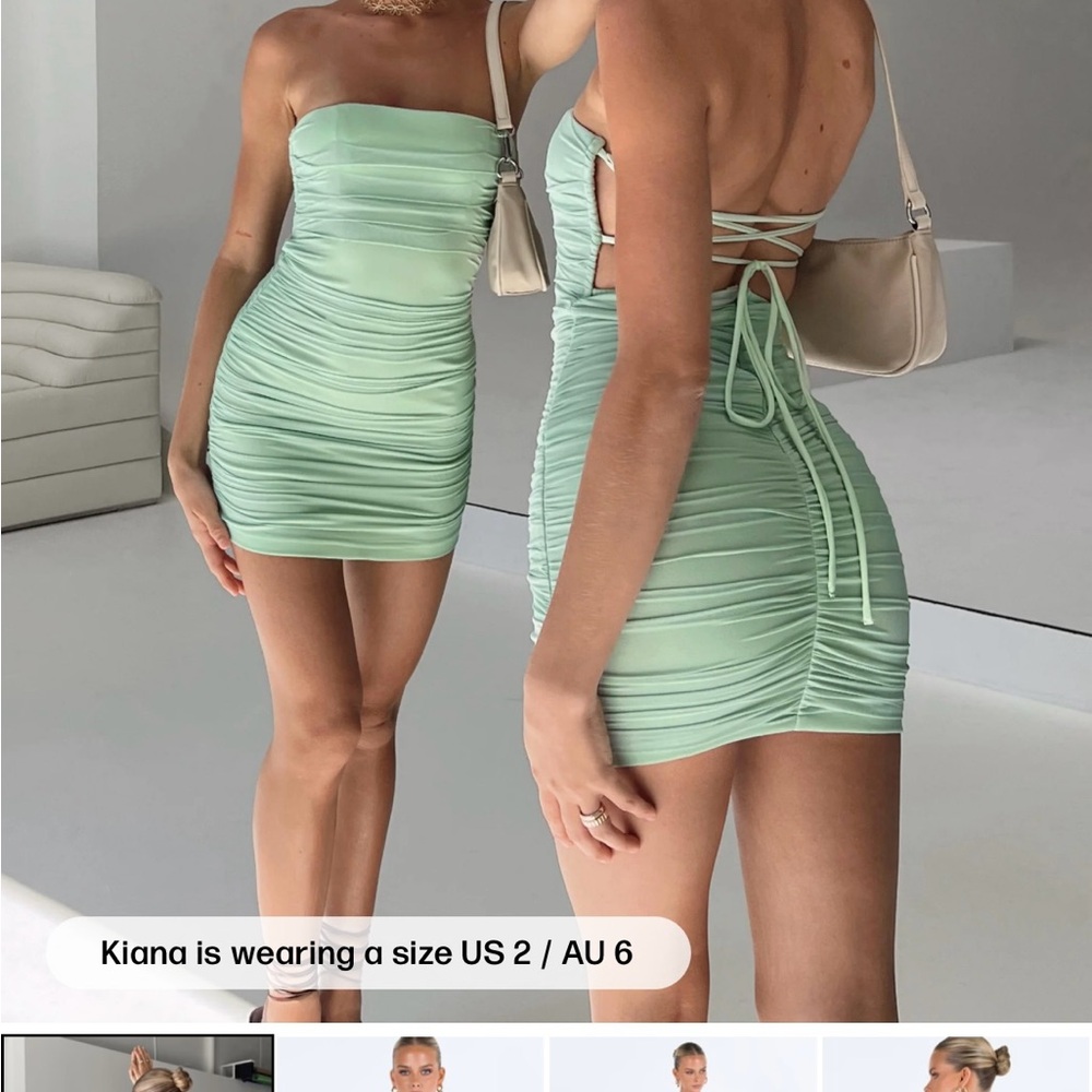 Princess Polly Light Green Strapless Dress